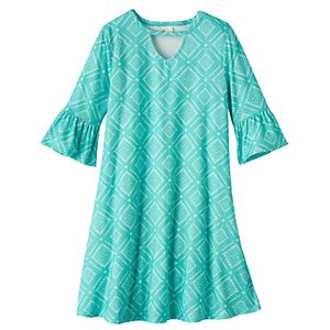 Girls 7-16 Mudd® Ruffle Bell Sleeve Patterned Dress