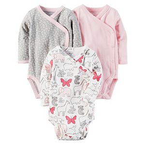 Baby Girl Carter's 3-pk. Solid & Pattern Kimono Tees