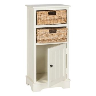 Safavieh Connery Storage Cabinet & Wicker Basket 3 pc Set