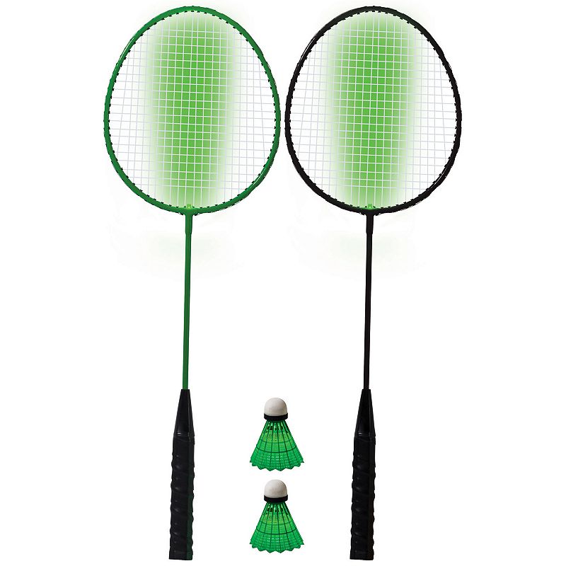 Franklin Sports 2-Player Badminton LED Racket Set, Black