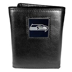 Men's Black Seattle Seahawks Hybrid Bi-Fold Wallet 