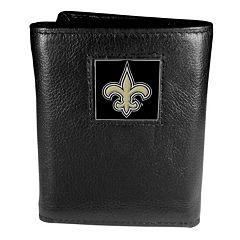 New Orleans Saints Black Leather Bi-Fold Wallet