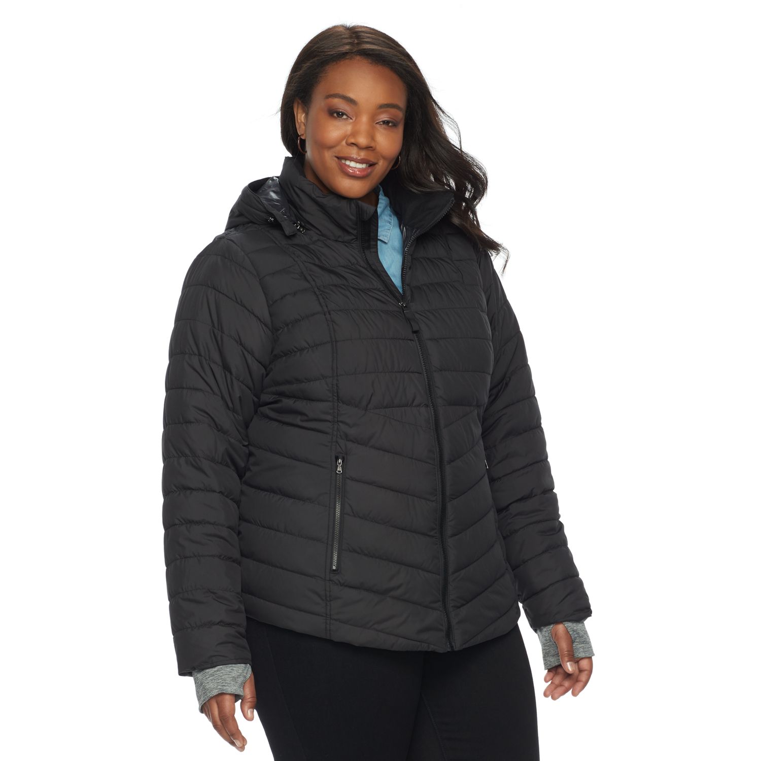 tek gear hooded puffer jacket