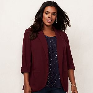 Plus Size LC Lauren Conrad Ponte Open-Front Blazer