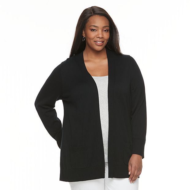 Plus Size Croft Barrow Essential Open Front Cardigan