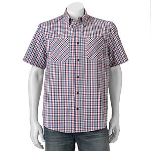 Men's Coleman Classic-Fit Textured Plaid Performance Button-Down Shirt