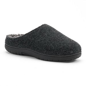 Men's Heat Keep Solid Flannel Clog Slippers