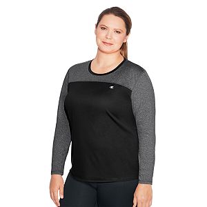 Plus Size Champion Vapor Heather Long Sleeve Tee