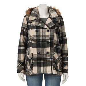 Juniors' Plus Size Urban Republic Wool Blend Jacke...