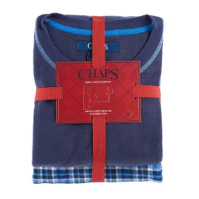 Men's Chaps Microfleece Sleep Top & Plaid Flannel Sleep Pants Set