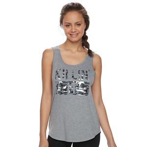 Juniors' SO® Active Racerback Graphic Tank