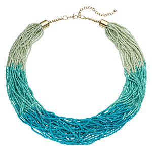 Ombre Seed Bead Multi Strand Necklace