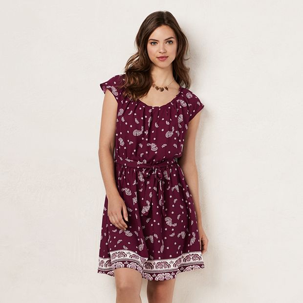 LC Lauren Conrad, Dresses, Lc Lauren Conrad Burgundy Dress