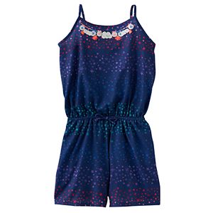 Girls 7-16 & Plus Size SO® Embellished Neck Pattern Romper