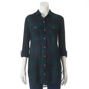 Women's Rock & Republic® Plaid High-Low Tunic