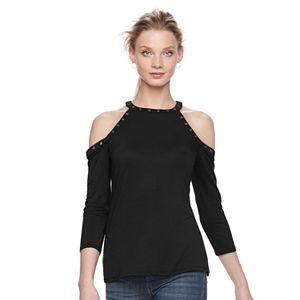 Women's Rock & Republic® Grommet Cold-Shoulder Top