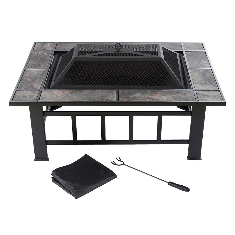 83552608 Navarro 37-in. Square Outdoor Fire Pit 4-piece Set sku 83552608