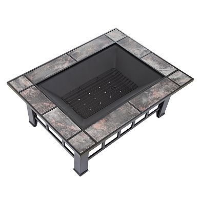 Navarro 37-in. Square Outdoor Fire Pit 4-piece Set