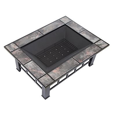 Navarro 37-in. Square Outdoor Fire Pit 4-piece Set 