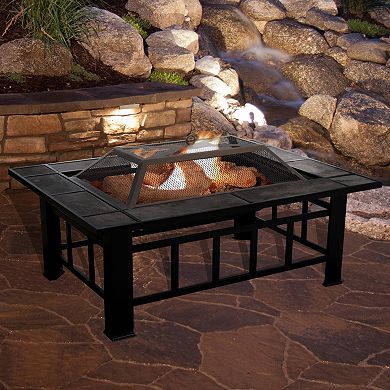 Navarro 37-in. Square Outdoor Fire Pit 4-piece Set
