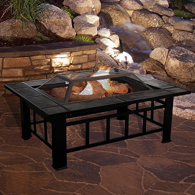 Navarro 37-in. Square Outdoor Fire Pit 4-piece Set 