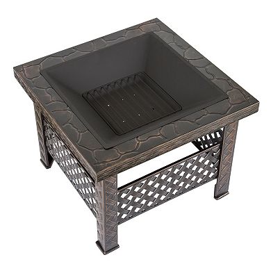 Navarro 26-in. Square Outdoor Fire Pit 4-piece Set