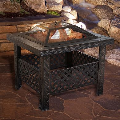 Navarro 26-in. Square Outdoor Fire Pit 4-piece Set