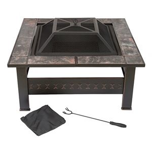 Navarro 32-in. Square Outdoor Fire Pit 4-piece Set
