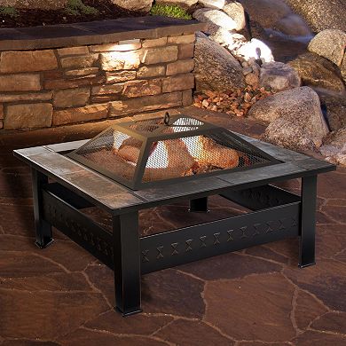 Navarro 32-in. Square Outdoor Fire Pit 4-piece Set 