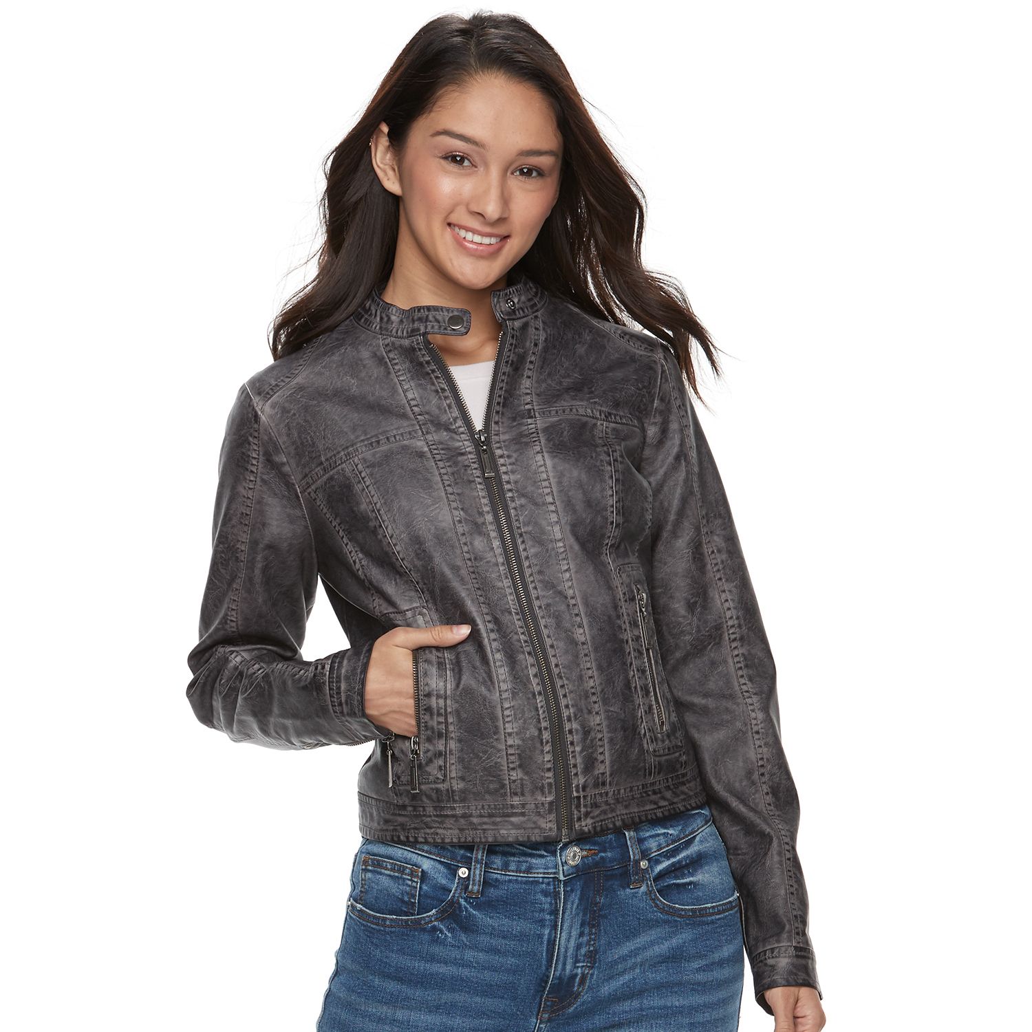 kohl's leather jacket juniors