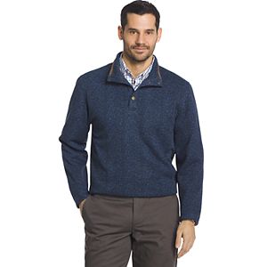 Men's Arrow Classic-Fit Herringbone Mockneck Fleece Sweater