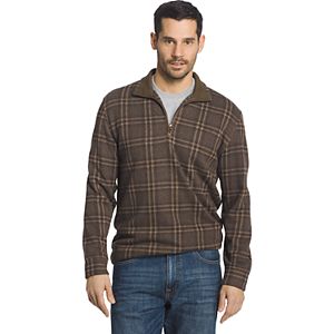Men's Arrow Classic-Fit Windowpane Fleece Quarter-Zip Sweater