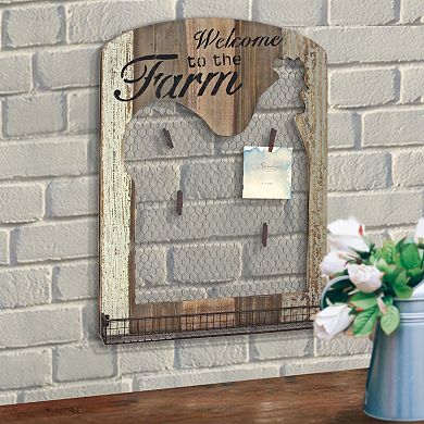 Stonebriar Collection "Welcome" Photo Clip Chicken Wire Wall Decor