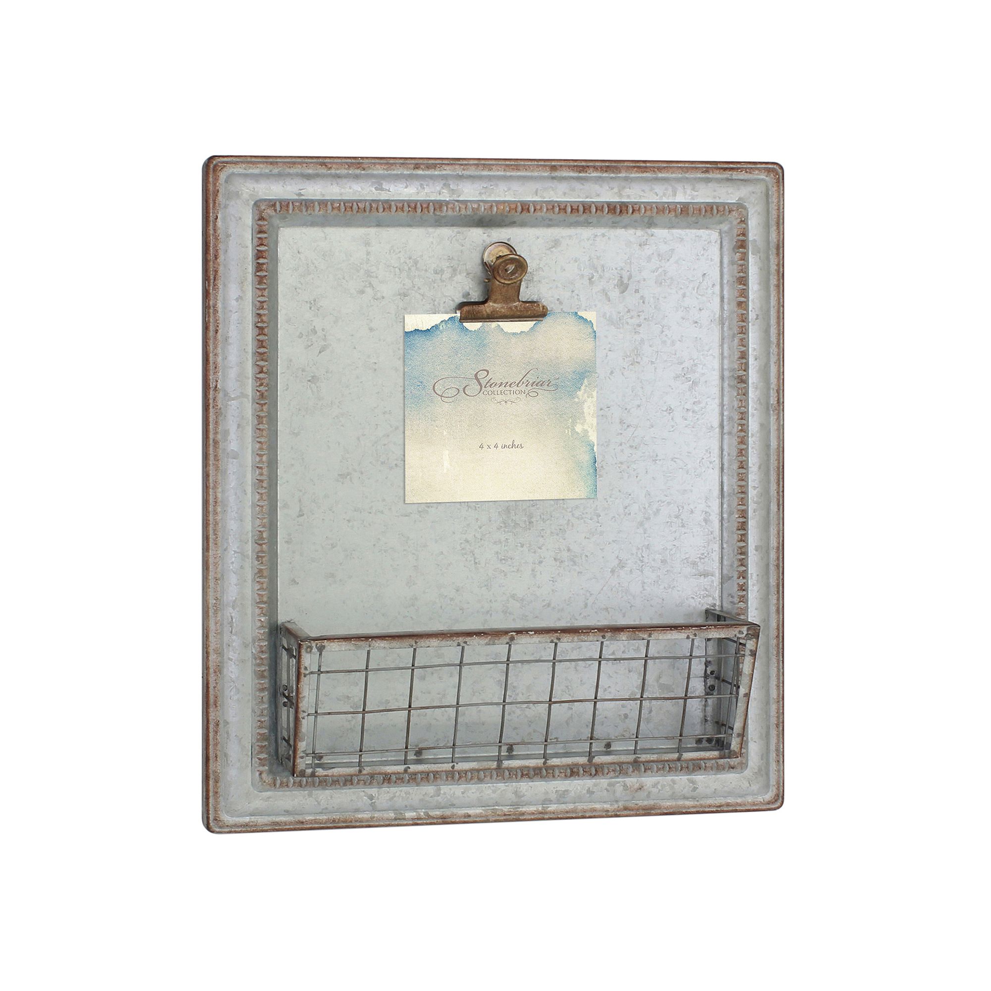 Stonebriar Collection Photo Clip Mail Holder Wall Decor, Brown