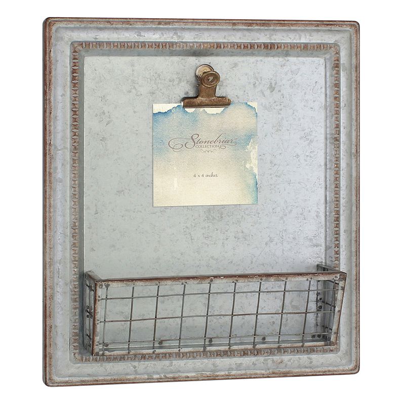 Stonebriar Collection Photo Clip Mail Holder Wall Decor, Brown, Small