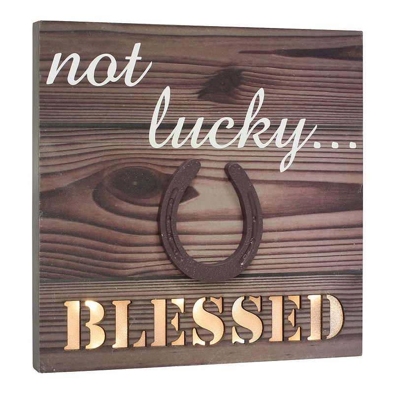 53037903 Stonebriar Collection LED Blessed Wall Decor, Brow sku 53037903