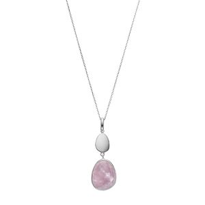 Sterling Silver Amethyst Cabochon Teardrop Pendant Necklace