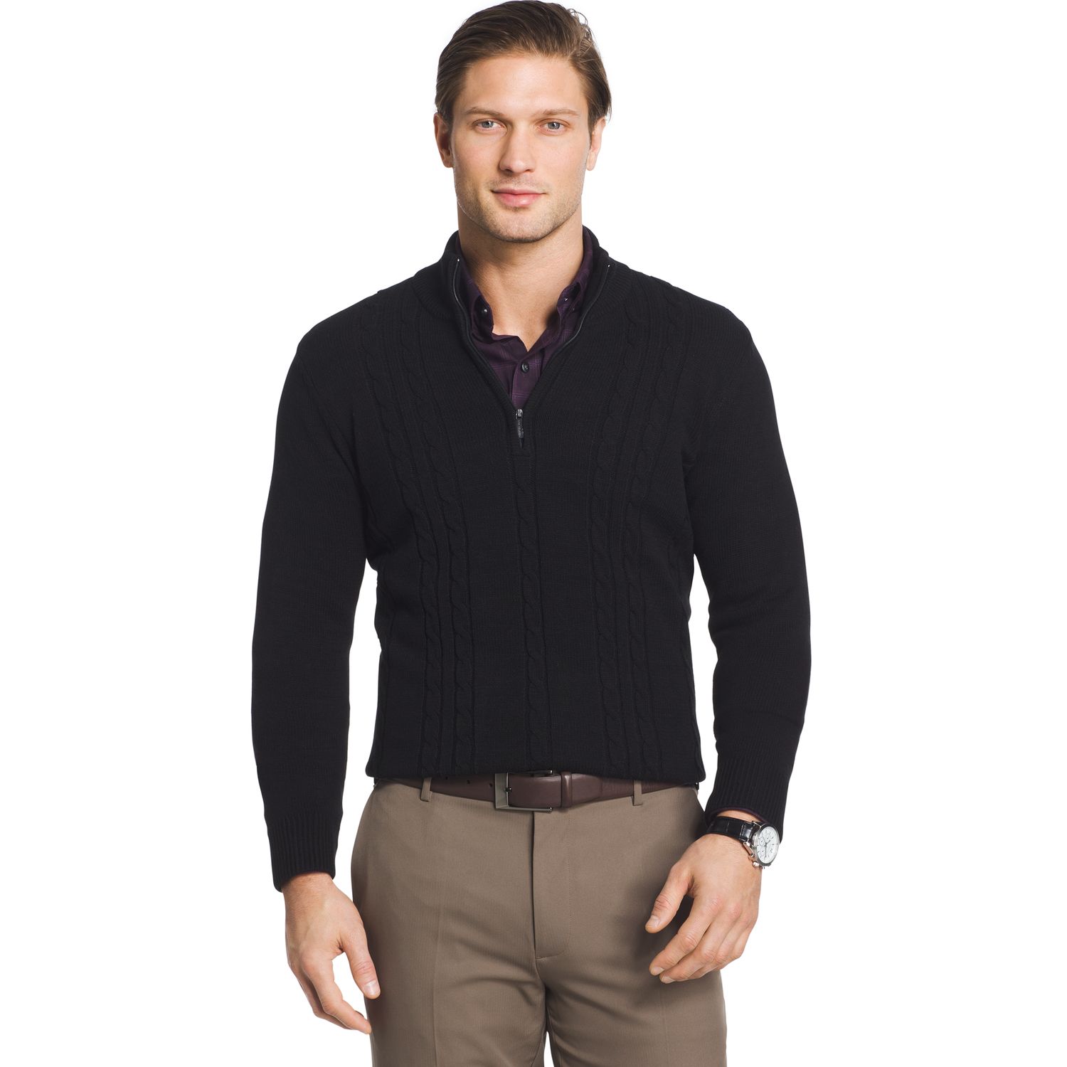 men's big and tall cable knit sweater