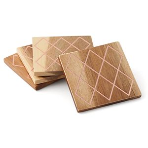 Food Network™ Copper & Acacia 4-pc. Coaster Set