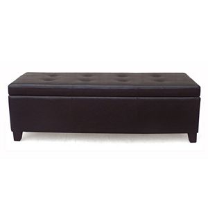 Urban Shop Faux-Leather Storage Ottoman