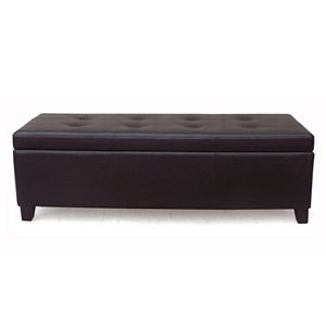 Urban Shop Faux-Leather Storage Ottoman