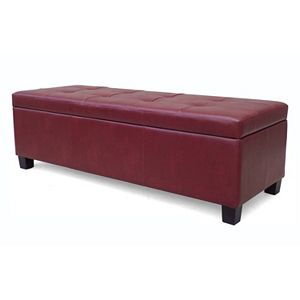 Urban Shop Faux-Leather Storage Ottoman