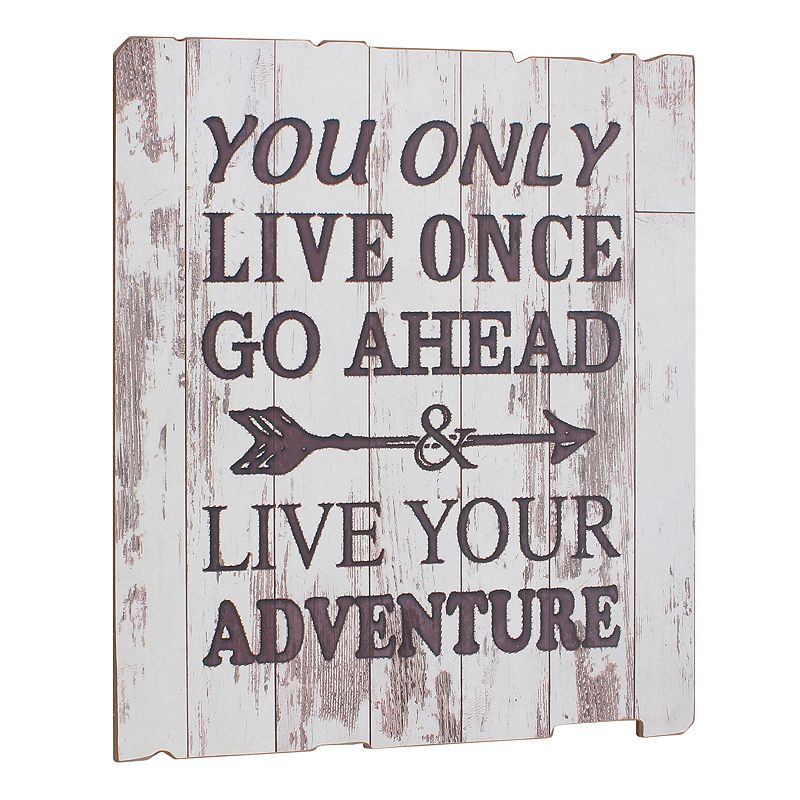 Stonebriar Collection Live Your Adventure Wall Decor, White, Small