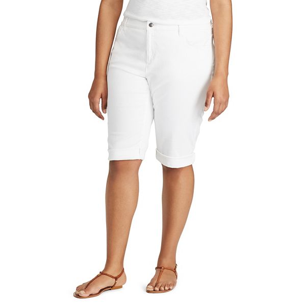 Plus Size Chaps Cuffed Twill Capris