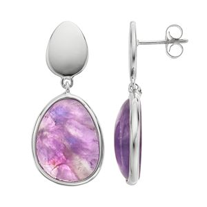 Sterling Silver Amethyst Teardrop Earrings