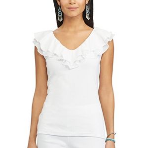 Women's Chaps Ruffled V-Neck Top