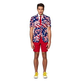 Men's OppoSuits Slim-Fit Stars & Stripes Suit & Tie Set