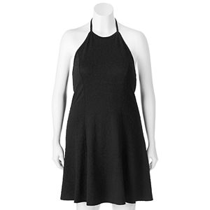 Juniors' Plus Size SO® Textured Halter Dress