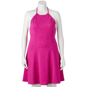 Juniors' Plus Size SO® Textured Halter Dress