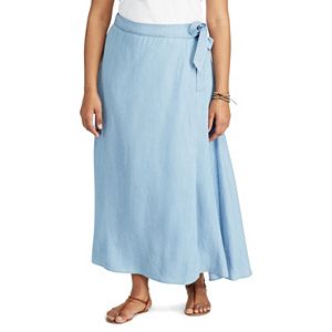 Plus Size Chaps Wrap Maxi Skirt